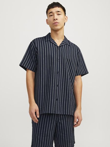 Jack & Jones Koszula - Comfort fit - w kolorze granatowym rozmiar: M. Niebieskie koszule Jack & Jones, m, bez wzorów, bez kołnierzyka, bez ramiączek. Za 43.68 zł.
