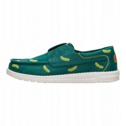 HeyDude Męskie Mokasyny Cru Embroidered. Białe mokasyny Hey dude, bez wzorów, z materiału, bez obcasa, bez zapięcia. Za 299.00 zł.