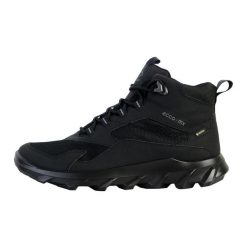 Buty do chodzenia męskie Ecco Mx Mid Gtx. Czarne buty trekkingowe ecco, bez wzorów, z materiału, bez zapięcia, trekkingowe. Za 812.00 zł.