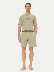 Emporio Armani Underwear Piżama EM000400 AF18890 U8046 Zielony Regular Fit. Zielone piżamy Emporio Armani Underwear, l, bez wzorów, z bawełny, bez ramiączek. Za 439.99 zł.