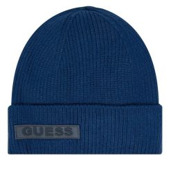 Czapka Guess. Niebieskie czapki zimowe Guess, z aplikacjami. Za 139.99 zł.