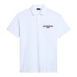Koszulka polo męska Napapijri E-Aylmer. Białe koszulki polo sportowe Napapijri, m, bez wzorów, bez kołnierzyka, bez ramiączek. Za 219.99 zł.