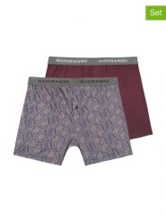 Scotch & Soda Bokserki (2 pary) w kolorze niebiesko-bordowym rozmiar: S. Czerwone bokserki Scotch & Soda, s, bez wzorów. Za 57.06 zł.