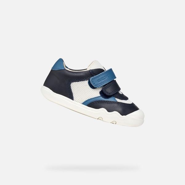 Buty GEOX B STEPPIEUP Niebieski. Niebieskie buty turystyczne Geox, bez wzorów, ze skóry, bez zapięcia, trekkingowe. Za 199.99 zł.
