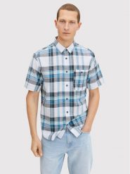 Tom Tailor Koszula 1031045 Niebieski Regular Fit. Niebieskie koszule Tom Tailor, m, bez wzorów, z bawełny, bez kołnierzyka, bez ramiączek. Za 129.99 zł.