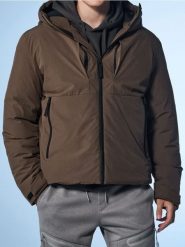 Kurtka softshell z kapturem - brązowy. Brązowe kurtki Sinsay, l, bez wzorów, z softshellu, z kapturem. Za 159.99 zł.