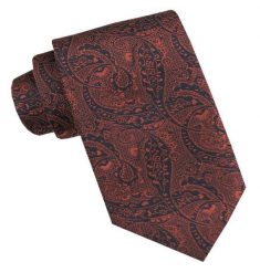 Klasyczny, Męski Krawat - Szeroki - Chattier - Wzór Orientalny, Kolor Ciemnopomarańczowy. Krawaty i muchy Chattier, bez wzorów, z tkaniny. Za 49.00 zł.