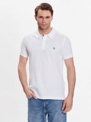 United Colors Of Benetton Polo 3089J3179 Biały Regular Fit. Białe koszulki polo United Colors Of Benetton, m, bez wzorów, z bawełny, bez kołnierzyka, bez ramiączek. Za 109.99 zł.