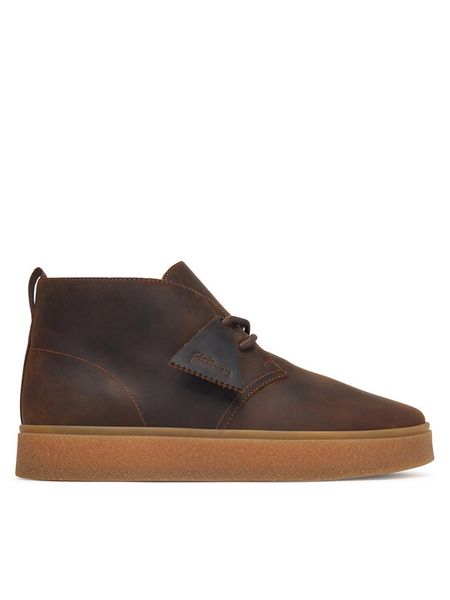 Clarks Trzewiki Boxbee Desert 26328235 Brązowy. Brązowe botki sznurowane Clarks, bez wzorów, ze skóry, bez obcasa, bez zapięcia. Za 519.99 zł.