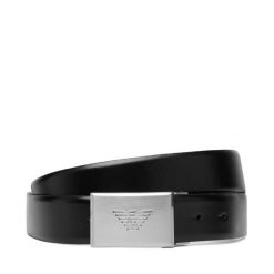 Pasek Emporio Armani. Czarne paski Emporio Armani, bez wzorów. Za 629.99 zł.