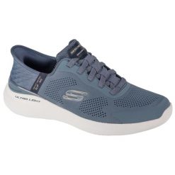 Buty sportowe Sneakersy męskie, Slip-Ins: Bounder 2.0 - Emerged. Niebieskie buty sportowe casual Skechers, bez wzorów, z gumy, bez zapięcia. Za 399.99 zł.