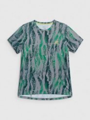 4F Koszulka rowerowa męska - zielona M. Zielone t-shirty 4F, m, bez wzorów, z dzianiny, bez kołnierzyka, bez ramiączek. Za 139.99 zł.