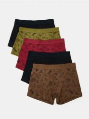 Bawełniane bokserki z motywem turystycznym 5 pack - wielobarwny. Bokserki Sinsay, l, bez wzorów, z bawełny. Za 49.99 zł.