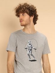 WOOOP Koszulka "Stromtrooper Skipping" w kolorze szarym rozmiar: XXL. Szare bezrękawniki Wooop, xxl, bez wzorów, z bawełny, bez kołnierzyka, bez ramiączek. Za 39.45 zł.