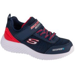 Buty SKECHERS BOUNDER-DRIPPER DROP Niebieski. Czerwone buty trekkingowe Skechers, bez wzorów, z syntetyku, bez zapięcia. Za 249.99 zł.