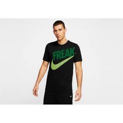 Koszulka sportowa męska Nike Giannis freak. Czarne t-shirty sportowe Nike, bez wzorów, z bawełny, bez ramiączek. Za 231.00 zł.