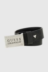 GUESS Czarny męski pasek z naturalnej skóry Algarve, Rozmiar M. Czarne paski Guess, z aplikacjami, ze skóry. W wyprzedaży za 179.99 zł.