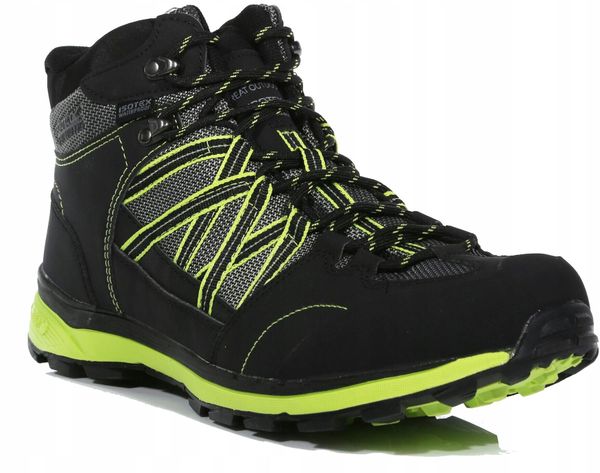 Buty trekkingowe męskie Samaris Mid II Regatta. Czarne buty turystyczne Regatta, bez wzorów, z materiału, bez zapięcia, trekkingowe. Za 224.49 zł.