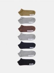 Prążkowane skarpetki 7 pack - wielobarwny. Skarpety Sinsay, bez wzorów, prążkowane. Za 19.99 zł.