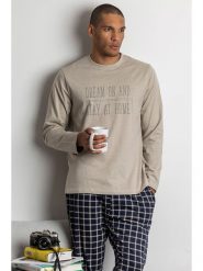 Admas Piżama w kolorze beżowym rozmiar: XXL. Brązowe piżamy admas, xxl, bez wzorów, z bawełny, bez ramiączek. Za 118.45 zł.