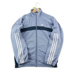 Second life - Kurtka dresowa męska Y2K niebieska - Stan dobry. Niebieskie kurtki Adidas, m, bez wzorów, z dresówki, bez kaptura. Za 143.46 zł.