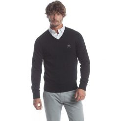 Polo Club C.H.A sweter męski M czarny. Czarne swetry nierozpinane Polo Club C.H..A, m, bez wzorów, bez kołnierzyka, bez ramiączek. W wyprzedaży za 199.00 zł.