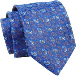 Krawat Niebieski, Paisley, Łezki, 7 cm, Elegancki, Klasyczny, Męski -ALTIES. Niebieskie krawaty i muchy Alties, bez wzorów, z tkaniny. Za 49.00 zł.