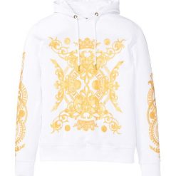 Bluza z kapturem i nadrukiem Slim Fit bonprix biały z nadrukiem. Bluzy z kapturem marki bonprix. Za 79.99 zł.