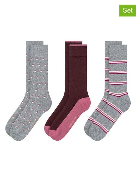Ted Baker Skarpety (6 par) w kolorze bordowo-szaro-jasnoróżowym rozmiar: onesize. Czerwone skarpety Ted Baker, bez wzorów. Za 86.99 zł.