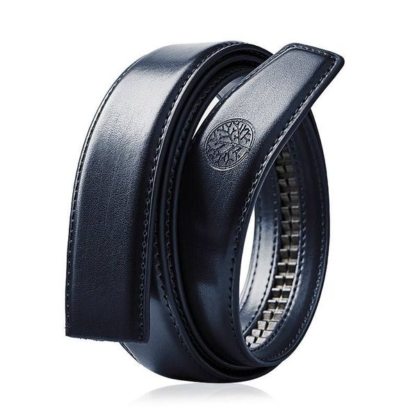 Wymienny pas bez klamry C35 ELITE Granatowy 105. Niebieskie paski Betlewski, bez wzorów, ze skóry. Za 69.99 zł.