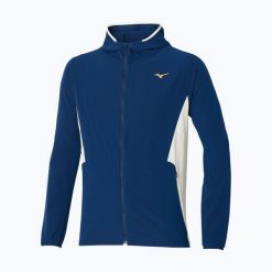 Kurtka do biegania męska Mizuno Alpha Jacket. Niebieskie kurtki Mizuno, m, bez wzorów, bez kaptura. Za 249.99 zł.