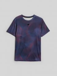 4F Koszulka trenignowa regular szybkoschnąca męska - niebieska L. Niebieskie t-shirty 4F, bez wzorów, z materiału, bez ramiączek, na fitness i siłownię. Za 139.99 zł.