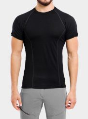 Koszulka męska Sensor Merino Active Tee S/S. Czarne bielizna termoaktywna Sensor, m, bez wzorów, z materiału, bez ramiączek, trekkingowe. Za 296.99 zł.