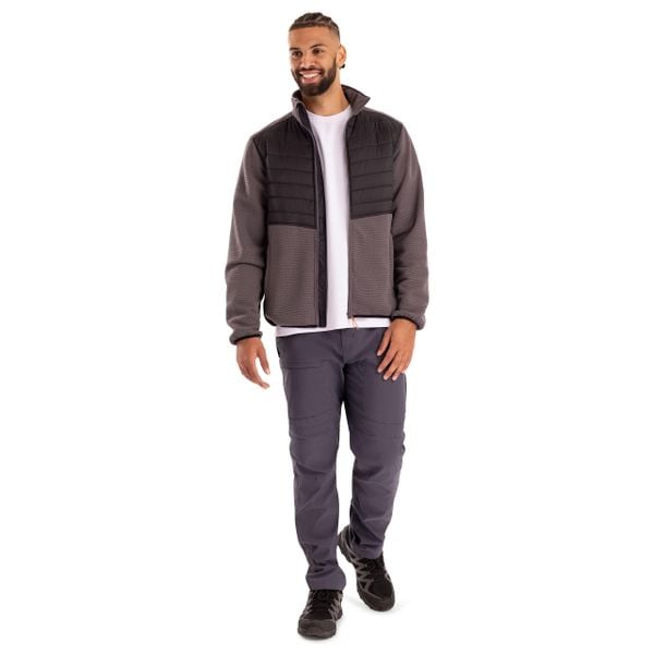 Trespass Hanlonton - Męska hybrydowa kurtka polarowa At200 Mid Grey. Czarne kurtki Trespass, m, bez wzorów, z polaru, bez kaptura. Za 362.99 zł.