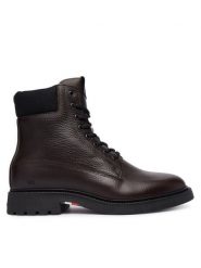 Tommy Hilfiger Kozaki Comfort Lwt Wrm Mx FM0FM05595 Brązowy. Brązowe kozaki Tommy Hilfiger, bez wzorów, ze skóry, bez obcasa, bez zapięcia. Za 679.99 zł.