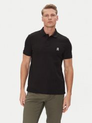Tommy Hilfiger Polo MW0MW33167 Czarny Regular Fit. Czarne koszulki polo Tommy Hilfiger, m, bez wzorów, z bawełny, bez kołnierzyka, bez ramiączek. Za 329.99 zł.
