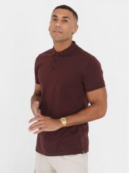 Brave Soul Polo MPS-131TOKITA Bordowy Straight Fit. Czerwone koszulki polo Brave Soul, l, bez wzorów, z syntetyku, bez kołnierzyka, bez ramiączek. Za 99.99 zł.