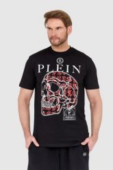 PHILIPP PLEIN Czarny męski t-shirt skull. Czarne t-shirty Philipp Plein, l, bez wzorów, bez kołnierzyka, bez ramiączek. W wyprzedaży za 1,299.99 zł.