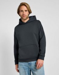 MĘSKA BLUZA Z KAPTUREM LEE CORE RELAXED HOODIE WASHED BLACK 112355528. Czarne bluzy Lee, m, bez wzorów, z kapturem. Za 159.99 zł.