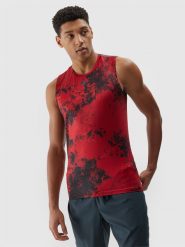 4F Tank top treningowy z materiału z recyklingu męski - czerwony XL. Czerwone bezrękawniki 4F, m, bez wzorów, z dzianiny, bez kołnierzyka, bez ramiączek. W wyprzedaży za 69.99 zł.