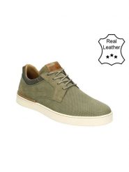 Bullboxer Skórzane sneakersy w kolorze khaki rozmiar: 43. Brązowe buty sportowe casual Bullboxer, bez wzorów, bez zapięcia. Za 259.13 zł.