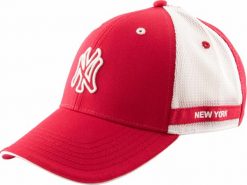 Czapka Ny Headscool czerwona. Czerwone czapki z daszkiem New Era, bez wzorów, z bawełny. Za 178.99 zł.