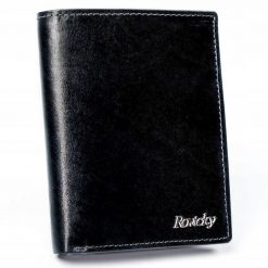 Portfel męski czarny Rovicky N4-VT-R8 BLACK. Czarne portfele ROVICKY, bez wzorów. Za 80.00 zł.