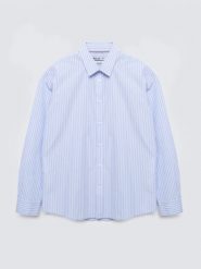 Koszula męska w prążek błękitna Gibinor 400. Niebieskie koszule BIG STAR, l, bez wzorów, z bawełny, bez kołnierzyka, bez ramiączek. Za 199.99 zł.