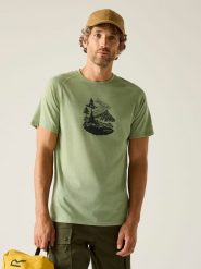 Regatta Koszulka funkcyjna "Escade" w kolorze zielonym rozmiar: XXL. Zielone t-shirty sportowe Regatta, bez wzorów, z materiału, bez ramiączek, outdoorowe. Za 122.38 zł.