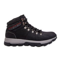 Męskie Buty Trekkingowe Big Star KK174215 Czarne. Czarne trekkingi bez wzorów, ze skóry, bez zapięcia. Za 379.89 zł.