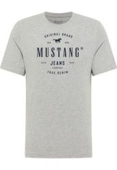 Męski T-Shirt Mustang Style Alex Mid Grey Mélange 1018003 4140. Szare t-shirty Mustang, m, bez wzorów, bez kołnierzyka, bez ramiączek. Za 79.99 zł.