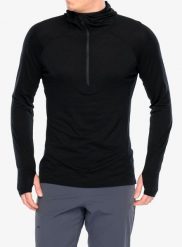 Bluza z zamkiem męska Inov-8 Merino Hoodie HZ. Czarne bluzy z kapturem Inov-8, m, bez wzorów, z materiału, z kapturem. Za 543.39 zł.