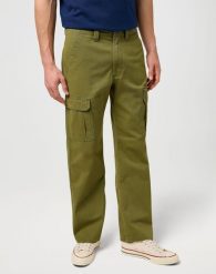 MESKIE SPODNIE WRANGLER REGULAR CARGO CAPULET OLIVE 112373197. Zielone spodnie materiałowe Wrangler, l, bez wzorów, z materiału. Za 219.99 zł.