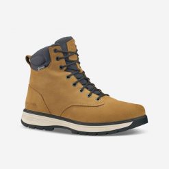 Buty turystyczne męskie Quechua NH500 skóra. Brązowe buty trekkingowe QUECHUA, na zimę, bez wzorów, ze skóry, przed kolano, bez zapięcia. Za 369.99 zł.